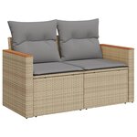 vidaXL Salon de jardin avec coussins 9Pièces mélange beige résine tressée
