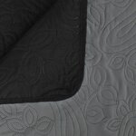 vidaXL Couvre-lit à double face matelassé 230 x 260 cm Gris et noir