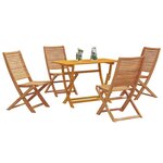 vidaXL Ensemble de salle à manger pour jardin 5 Pièces Marron