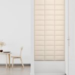 vidaXL Panneaux muraux 12 Pièces Crème 30x15 cm Velours 0 54 m²