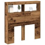 vidaXL Armoire tête de lit avec LED vieux bois 100x17x102 cm
