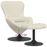 vidaXL Fauteuil œuf 2 Pièces Crème 63 x 73 x 90 cm Velours