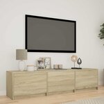 vidaXL Meuble TV avec LED avec LED Chêne Sonoma 165 x 34 x 40 cm