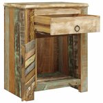 vidaXL Table de coin avec 1 tiroir et 1 porte Bois de récupération
