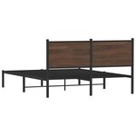 vidaXL Cadre de lit en métal sans matelas chêne marron 137x190 cm