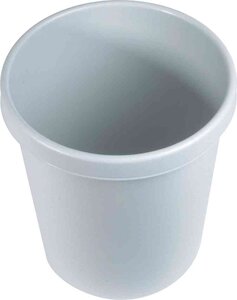 Corbeille à papier plastique ronde diam 35 cm H 40 5 cm 30 litres gris clair HELIT