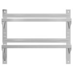 vidaXL Étagère murale à 2 niveaux 75x30x60 cm argenté acier inoxydable