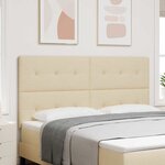 vidaXL Tête de lit LED avec bandes LED Crème 180 cm tissu