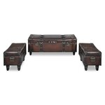 Ensemble de Banc banquette s de rangement 3 pièces marron 02_0010846
