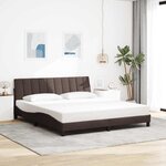 vidaXL Cadre de lit sans matelas Hanko marron foncé 180x200 cm tissu