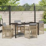 vidaXL Ensemble de salle à manger pour jardin 5 Pièces Beige Poly rotin