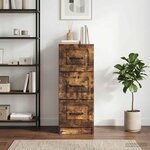 vidaXL Armoire à tiroirs Chêne fumé 33 x 34 5 x 87 cm