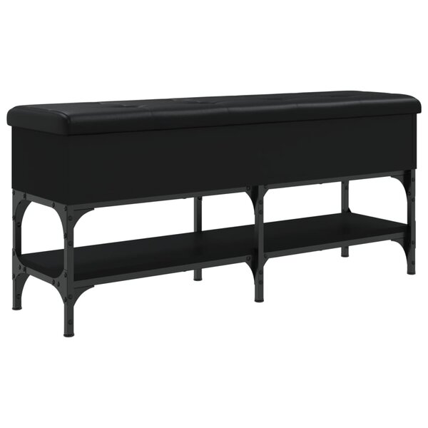 vidaXL Banc à chaussures noir 102x32x45 cm bois d'ingénierie