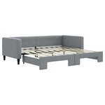 vidaXL Lit de jour avec lit gigogne gris clair 90x190 cm tissu