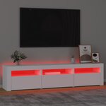 vidaXL Meuble TV avec lumières LED Blanc 180x35x40 cm