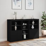 vidaXL Buffet avec lumières LED noir 162x37x100 cm