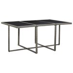 vidaXL Ensemble à manger d’extérieur 11Pièces et coussins poly rotin Gris