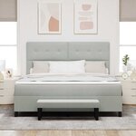 vidaXL Lit à ressorts avec tête de lit Gris clair 200 x 180 cm Velours