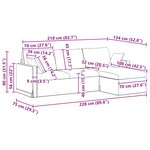 vidaXL Canapé Bordeaux 198 x 134 x 80 cm Velours