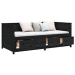 vidaXL Lit de jour Noir 100x200 cm Bois de pin massif
