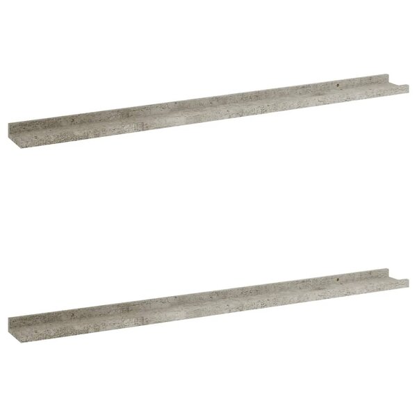 vidaXL Étagères murales 2 Pièces Gris béton 100x9x3 cm