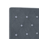 tête de lit en velours gris foncé avec boutons en cristal 140 cm