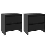vidaXL Tables de chevet 2 Pièces noir 45x34 5x44 5 cm bois d'ingénierie