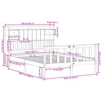vidaXL Lit bibliothèque sans matelas blanc 150x200 cm bois pin massif