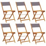 vidaXL Chaises de jardin pliantes lot de 6 tissu et bois massif
