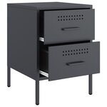 vidaXL Tables de chevet 2 Pièces anthracite 36x39x50 5 cm acier