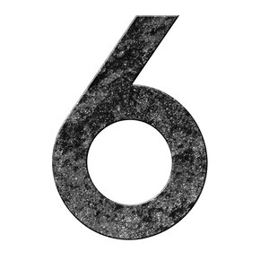 Numéro 6 - Numéro adhésif pour boîtes aux lettres- Pierre véritable 50 mm  Galibot