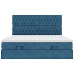 VidaXL Cadre de lit ottoman avec matelas bleu foncé 160x200 cm velours