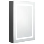 vidaXL Armoire de salle de bain à miroir LED Gris 50x13x70 cm