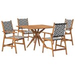 vidaXL Ensemble à manger de jardin 5 Pièces Bois d'acacia solide
