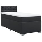 vidaXL Sommier à lattes de lit avec matelas Noir 80x200cm Similicuir