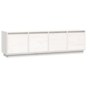 vidaXL Meuble TV Blanc 156x37x45 cm Bois de pin massif