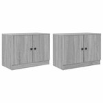 vidaXL Armoire de lit 2 Pièces Sonoma gris 66 x 35 x 48 cm