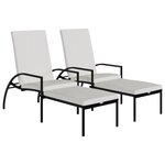 vidaXL Chaises longues avec repose-pied 2 Pièces Résine tressée Noir