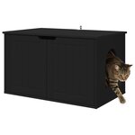 vidaXL Maison pour chat Noir 85 x 55 x 53 5 cm Bois d'ingénierie