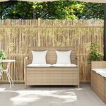 VidaXL Banc de rangement de jardin avec coussin beige résine tressée