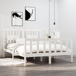 vidaXL Cadre de lit sans matelas blanc 140x190 cm bois massif