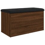 vidaXL Banc de rangement chêne fumé 82x42x45 cm Bois d'ingénierie