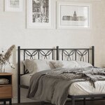 vidaXL Tête de lit métal noir 140 cm