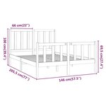 vidaXL Cadre de lit sans matelas blanc 140x190 cm bois de pin massif
