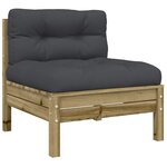 vidaXL Salon de jardin 6 Pièces avec coussins bois de pin imprégné
