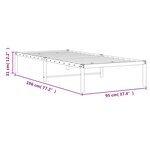 vidaXL Cadre de lit métal sans matelas blanc 90x190 cm