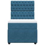 vidaXL Sommier à lattes de lit avec matelas bleu 90x190 cm velours