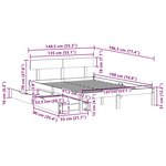 vidaXL Cadre de lit sans matelas blanc 135x190 cm bois de pin massif