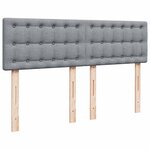 vidaXL Sommier à lattes de lit avec matelas Gris clair 140x190cm Tissu