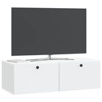 vidaXL Meuble TV mural 98 x 41 x 30 cm Blanc Bois d'ingénierie
